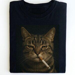 Funny Cat Shirt, Grumpy Smoking Cat TShirt